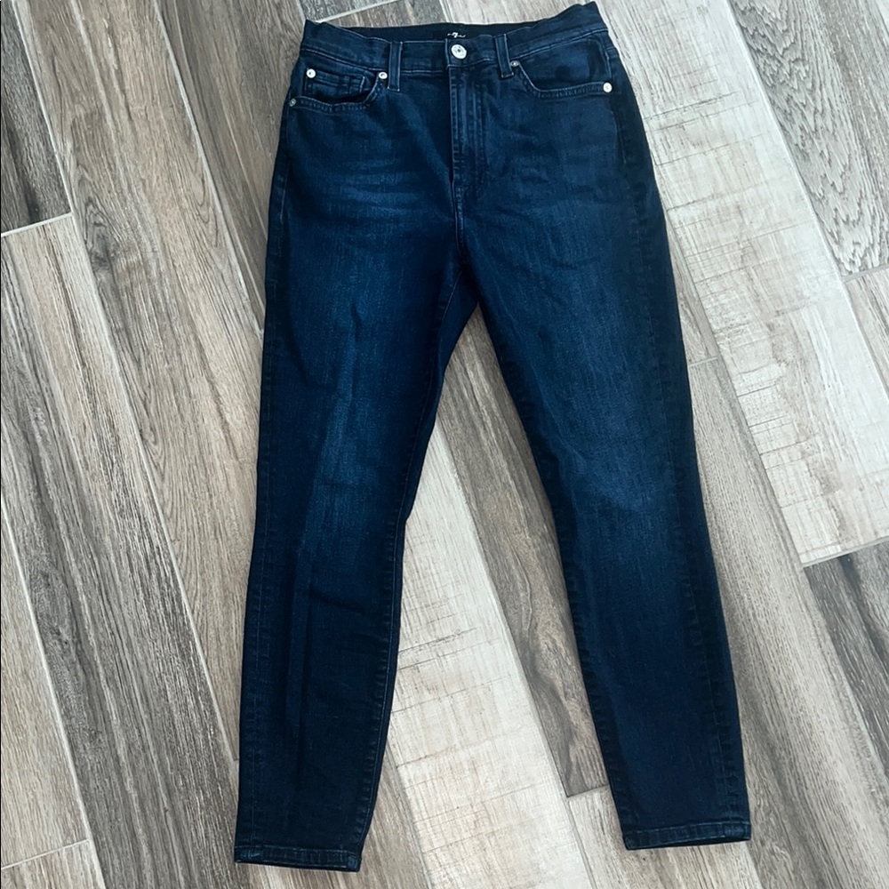 7 For All Mankind Blue Skinny 
High waisted ankle in Atlas SZ 27